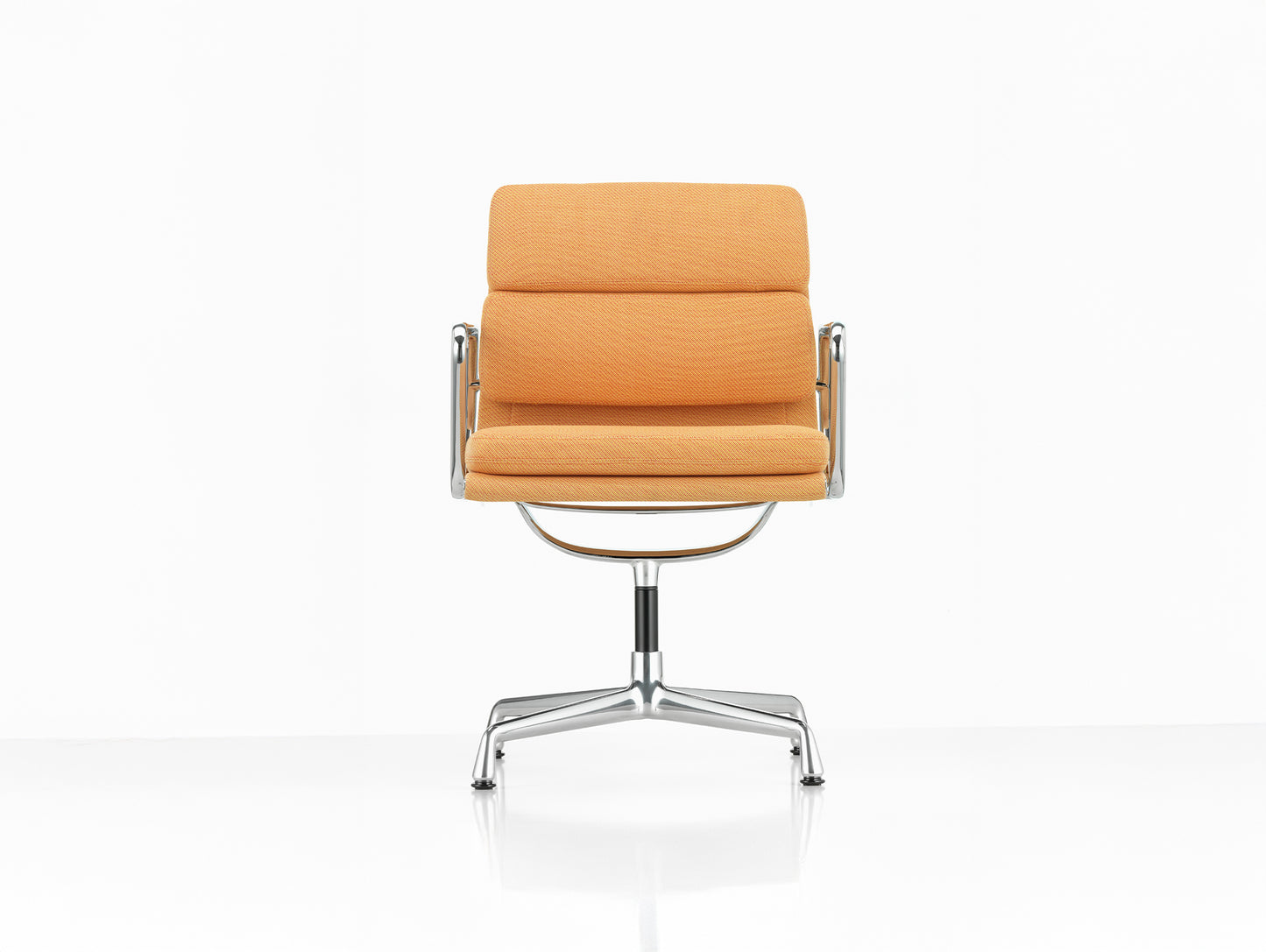 Soft Pad Conference Chair EA 208 by Vitra - Chromed Aluminium / Track Cognac Mustard (F120)