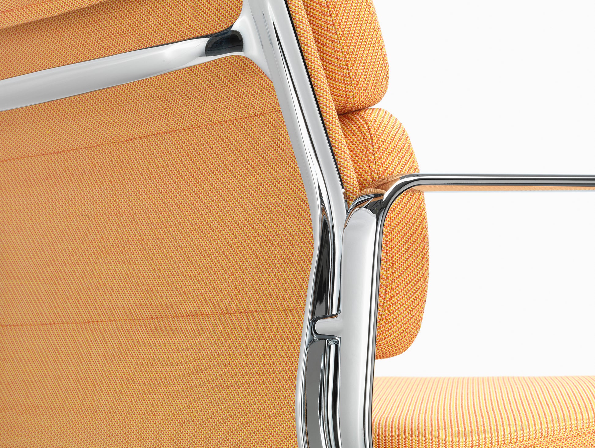 Soft Pad Conference Chair EA 208 by Vitra - Chromed Aluminium / Track Cognac Mustard (F120)