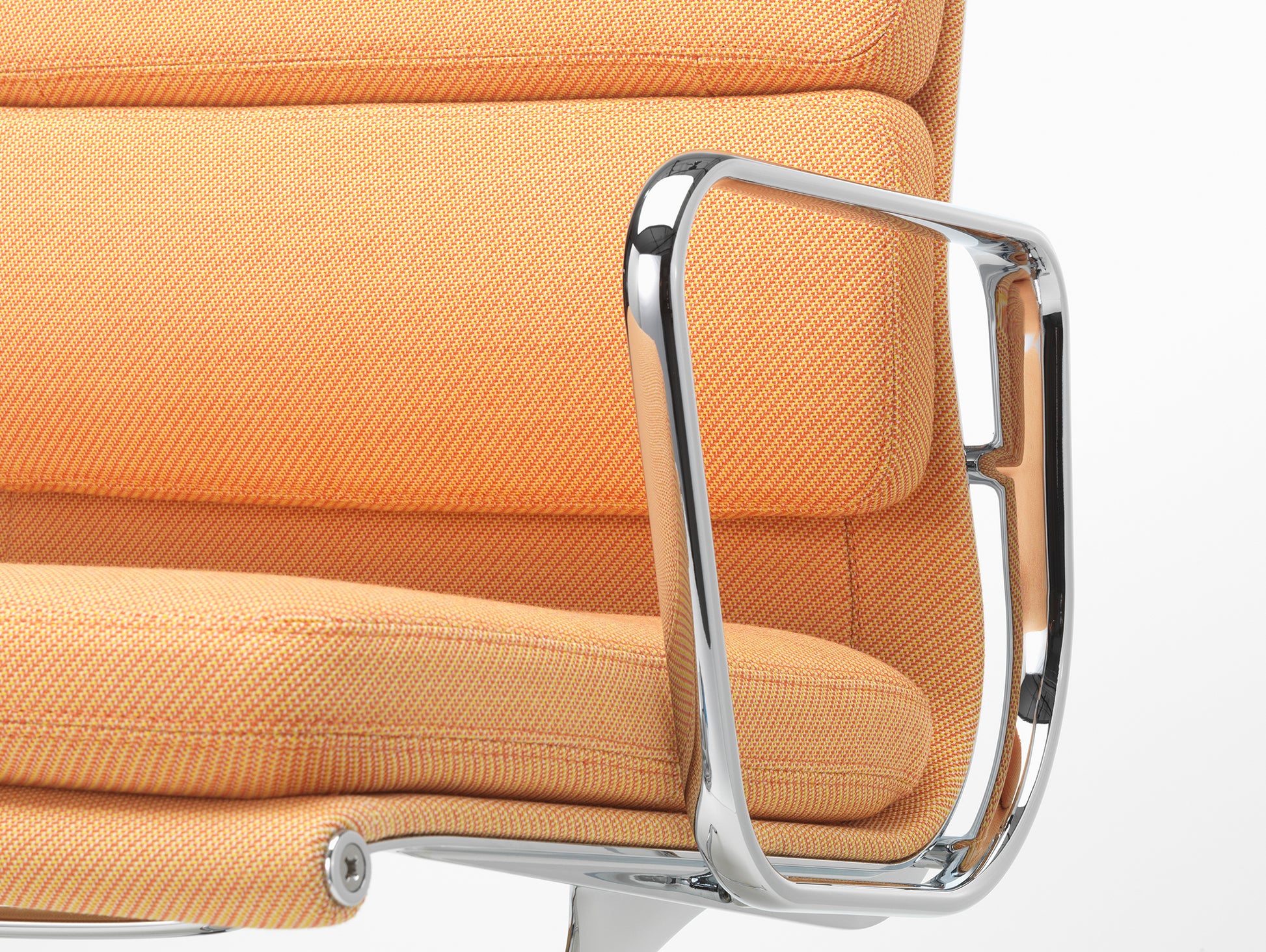 Soft Pad Conference Chair EA 208 by Vitra - Chromed Aluminium / Track Cognac Mustard (F120)