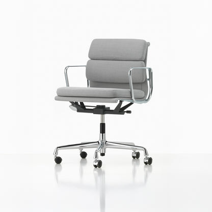 Soft Pad Work Chair EA 217 by Vitra - Chromed Aluminium / Track Mid Grey / Cream (F120)