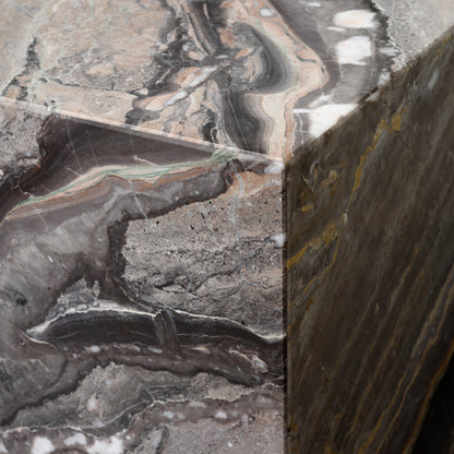 Marble Plinth Low by Audo Copenhagen - Grey Galaxy Marble