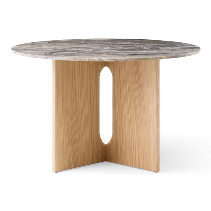 Androgyne Dining Table (Marble Edition) by Audo Copenhagen - Grey Galaxy Marble / Oak Base