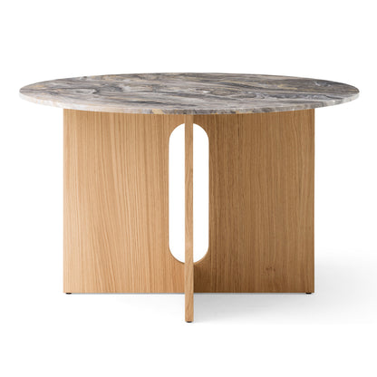 Androgyne Dining Table (Marble Edition) by Audo Copenhagen - Grey Galaxy Marble / Oak Base