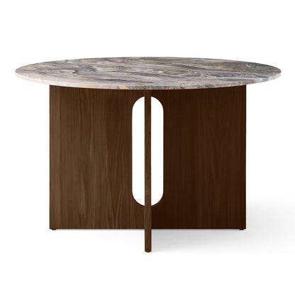 Androgyne Dining Table (Marble Edition) by Audo Copenhagen - Grey Galaxy Marble / Dark Stained Oak Base