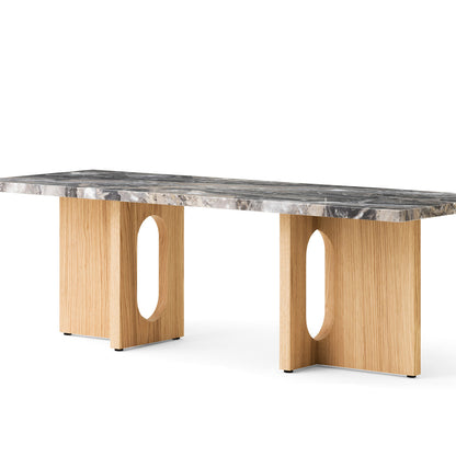 Androgyne Lounge Table by  Audo Copenhagen - Grey Galaxy Marble Top / Oak Veneer Base