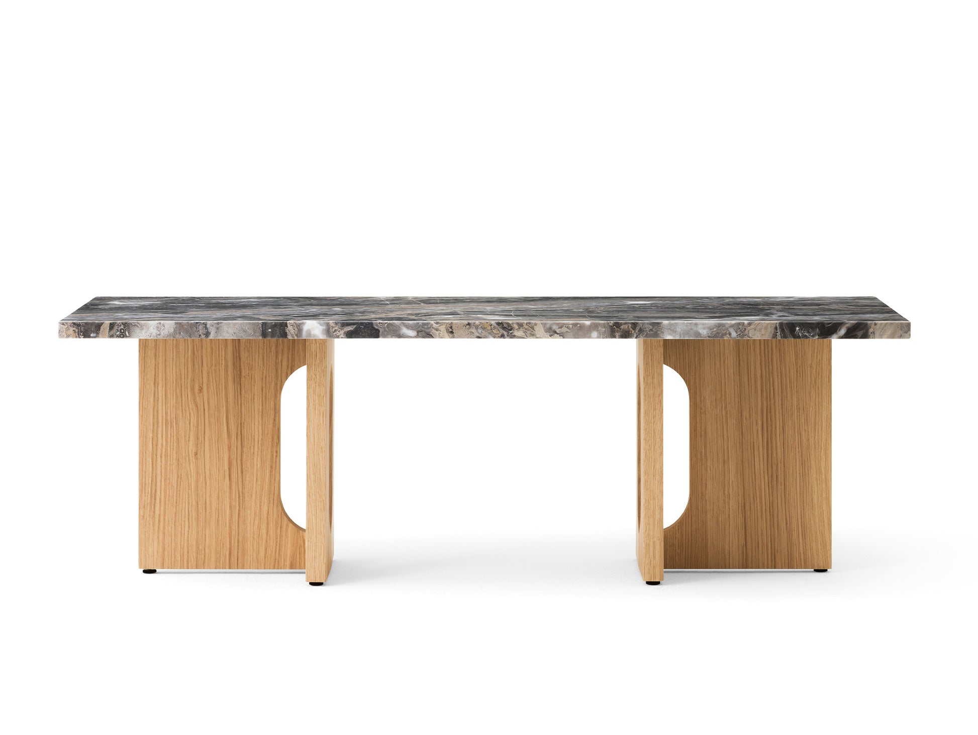 Androgyne Lounge Table by  Audo Copenhagen - Grey Galaxy Marble Top / Oak Veneer Base