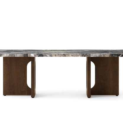Androgyne Lounge Table by  Audo Copenhagen - Grey Galaxy Marble Top / Dark Oak Veneer Base