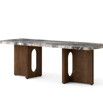 Androgyne Lounge Table by  Audo Copenhagen - Grey Galaxy Marble Top / Dark Oak Veneer Base