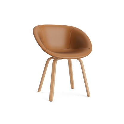 Mat Armchair Full Upholstered - Wood by Normann Copenhagen - Ultra Leather Brandy 41574