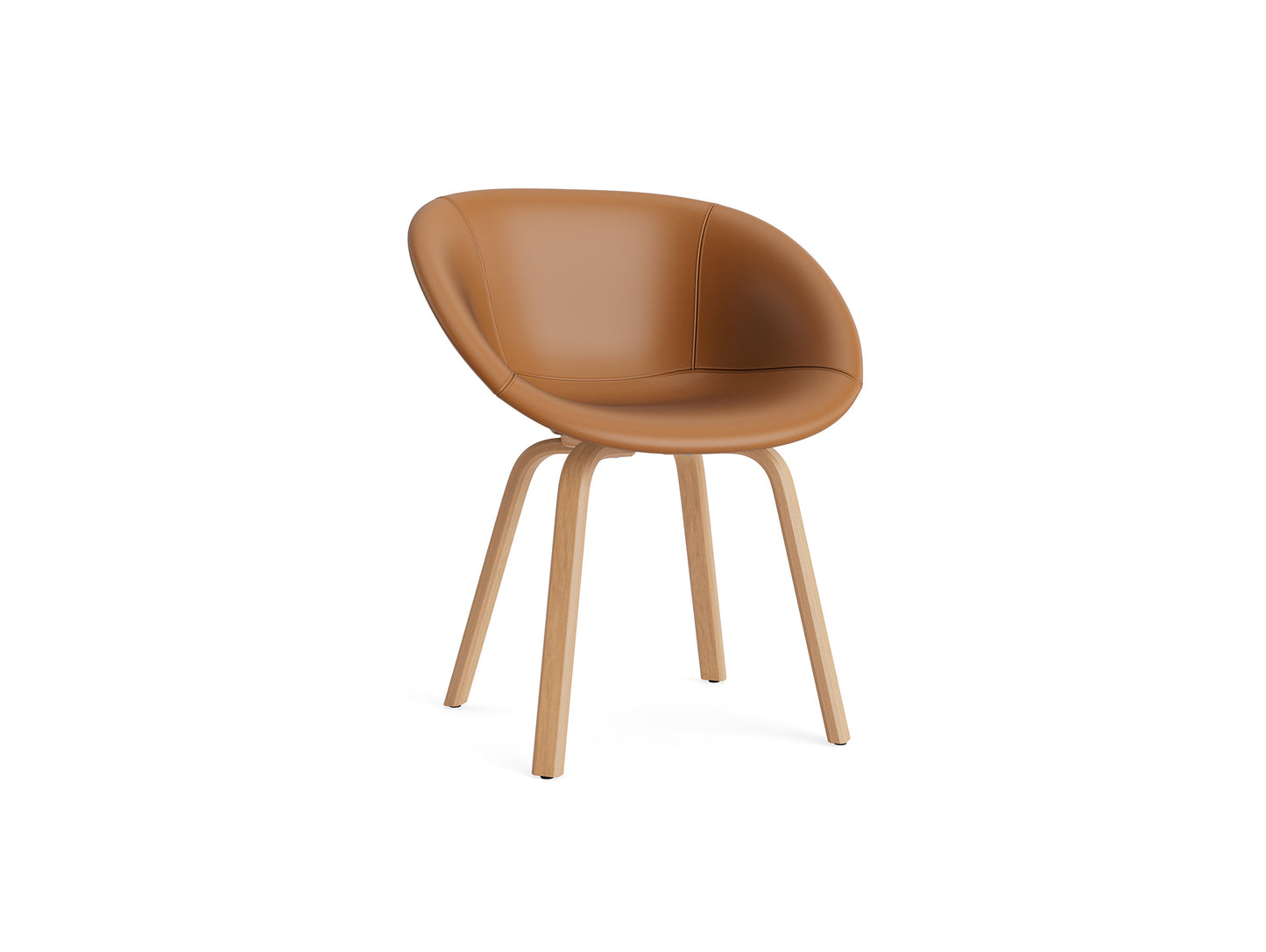 Mat Armchair Full Upholstered - Wood by Normann Copenhagen - Ultra Leather Brandy 41574
