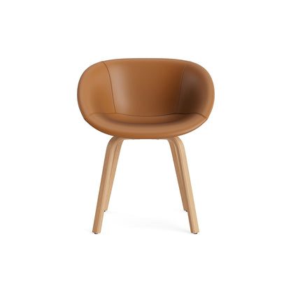 Mat Armchair Full Upholstered - Wood by Normann Copenhagen - Ultra Leather Brandy 41574