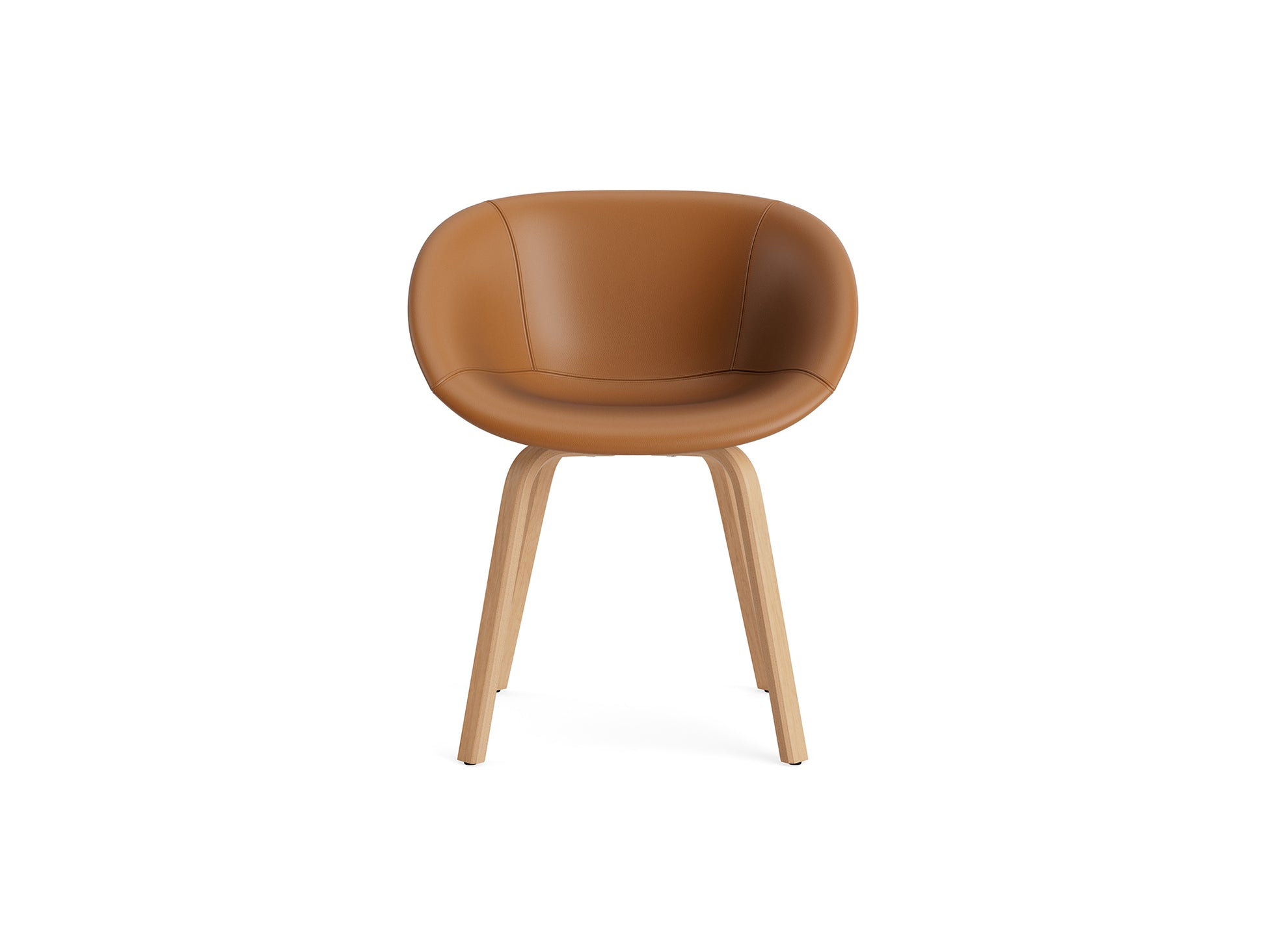 Mat Armchair Full Upholstered - Wood by Normann Copenhagen - Ultra Leather Brandy 41574