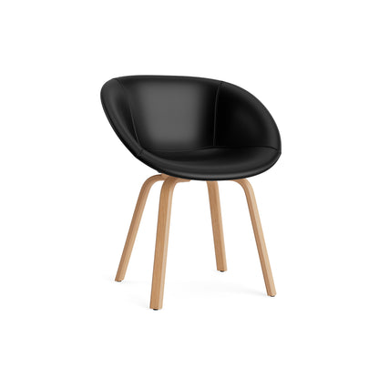 Mat Armchair Full Upholstered - Wood by Normann Copenhagen -  Ultra Leather Black 41599