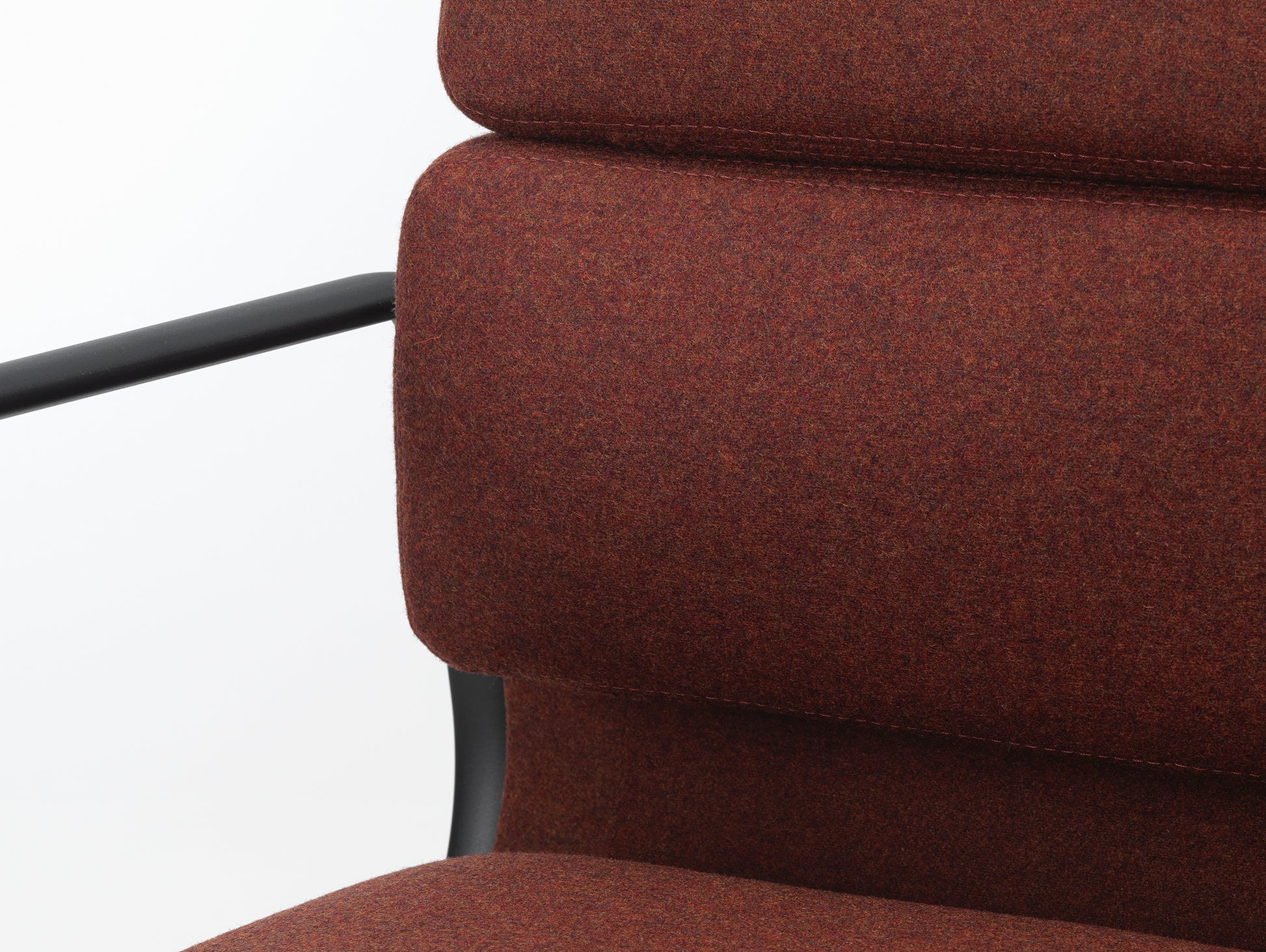 Soft Pad Work Chair EA 217 by Vitra - Deep Black Powder-Coated Aluminium / Cosy 2 Chestnut (F80)