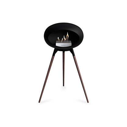 Ground High Fireplace by Le Feu - Black Dome / Black Bowl / Smoked Oak Base