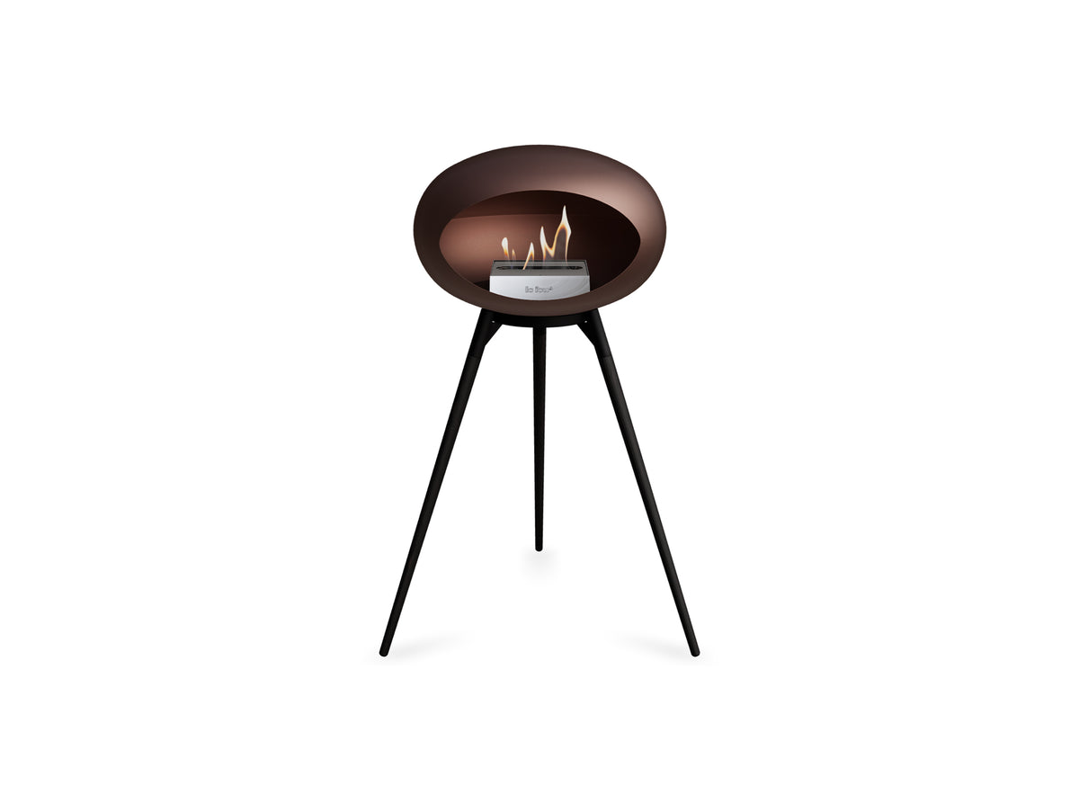 Ground High Fireplace by Le Feu - Mocca Dome / Black Bowl / Black Oak Base