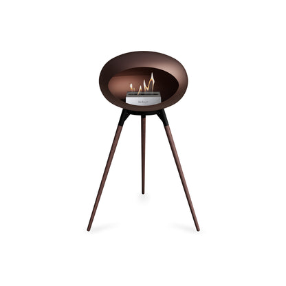 Ground High Fireplace by Le Feu - Mocca Dome / Black Bowl / Smoked Oak Base