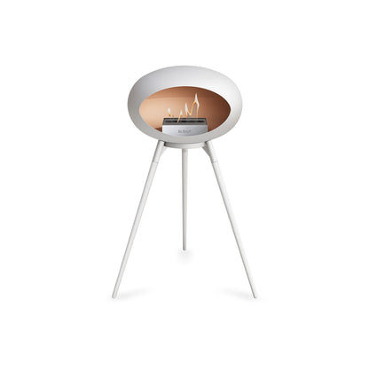 Ground High Fireplace by Le Feu - White Dome / White Bowl / White Oak Base