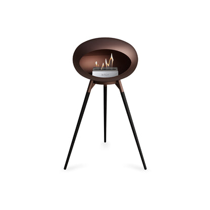 Ground High Fireplace by Le Feu - Mocca Dome / Mocca Bowl / Black Oak Base