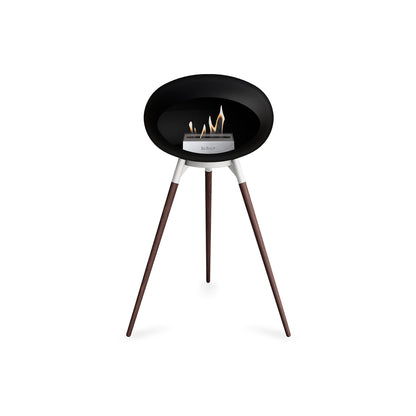 Ground High Fireplace by Le Feu - Black Dome / White Bowl / Smoked Oak Base