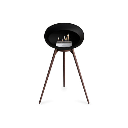 Ground High Fireplace by Le Feu - Black Dome / Mocca Bowl / Smoked Oak Base