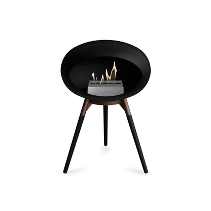 Ground Low Fireplace by Le Feu - Black Dome / Mocca Bowl / Black Oak Base