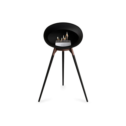 Ground High Fireplace by Le Feu - Black Dome / Mocca Bowl / Black Oak Base
