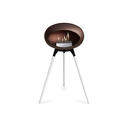 Ground High Fireplace by Le Feu - Mocca Dome / Black Bowl / White Oak Base