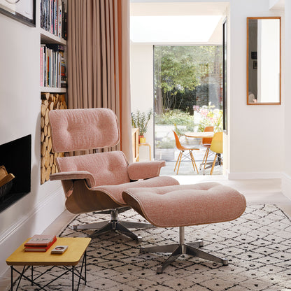 Eames Lounge Chair - Nubia Fabric by Vitra - Black Pigmented Walnut / Ivory Peach 07 Nubia