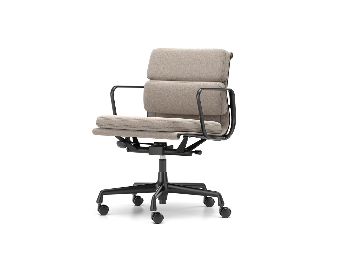 Soft Pad Work Chair EA 217 by Vitra - Deep Black Aluminium / Cosy 2 Fossil (F80)