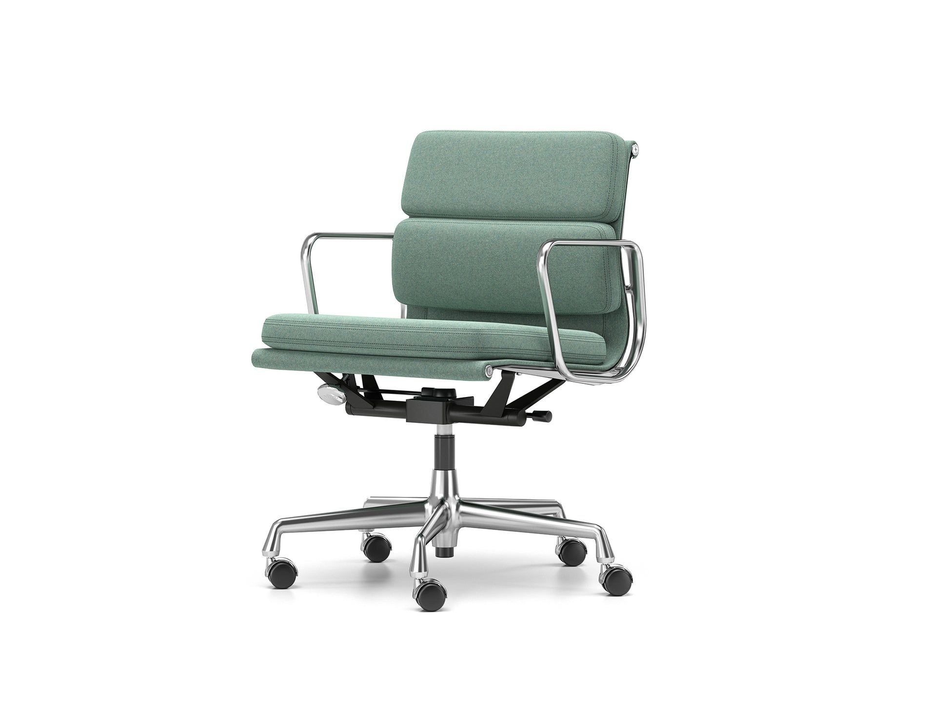 Soft Pad Work Chair EA 217 by Vitra - Chromed Aluminium / Cosy 2 Reed Green