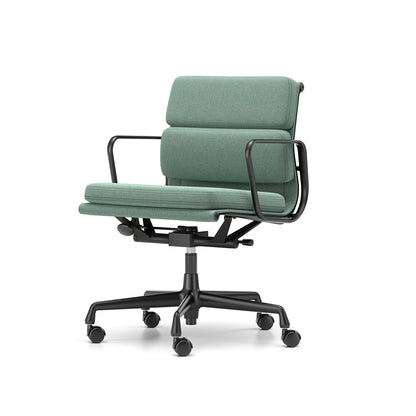 Soft Pad Work Chair EA 217 by Vitra - Black Aluminium / Cosy 2 Reed Green