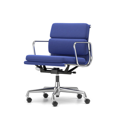 Soft Pad Work Chair EA 217 by Vitra - Chromed Aluminium / Cosy 2 Electric Blue