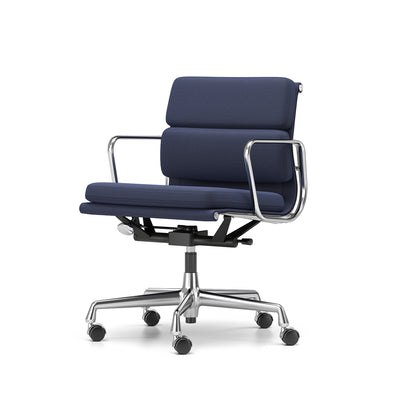 Soft Pad Work Chair EA 217 by Vitra - Chromed Aluminium / Cosy 2 Dark Blue