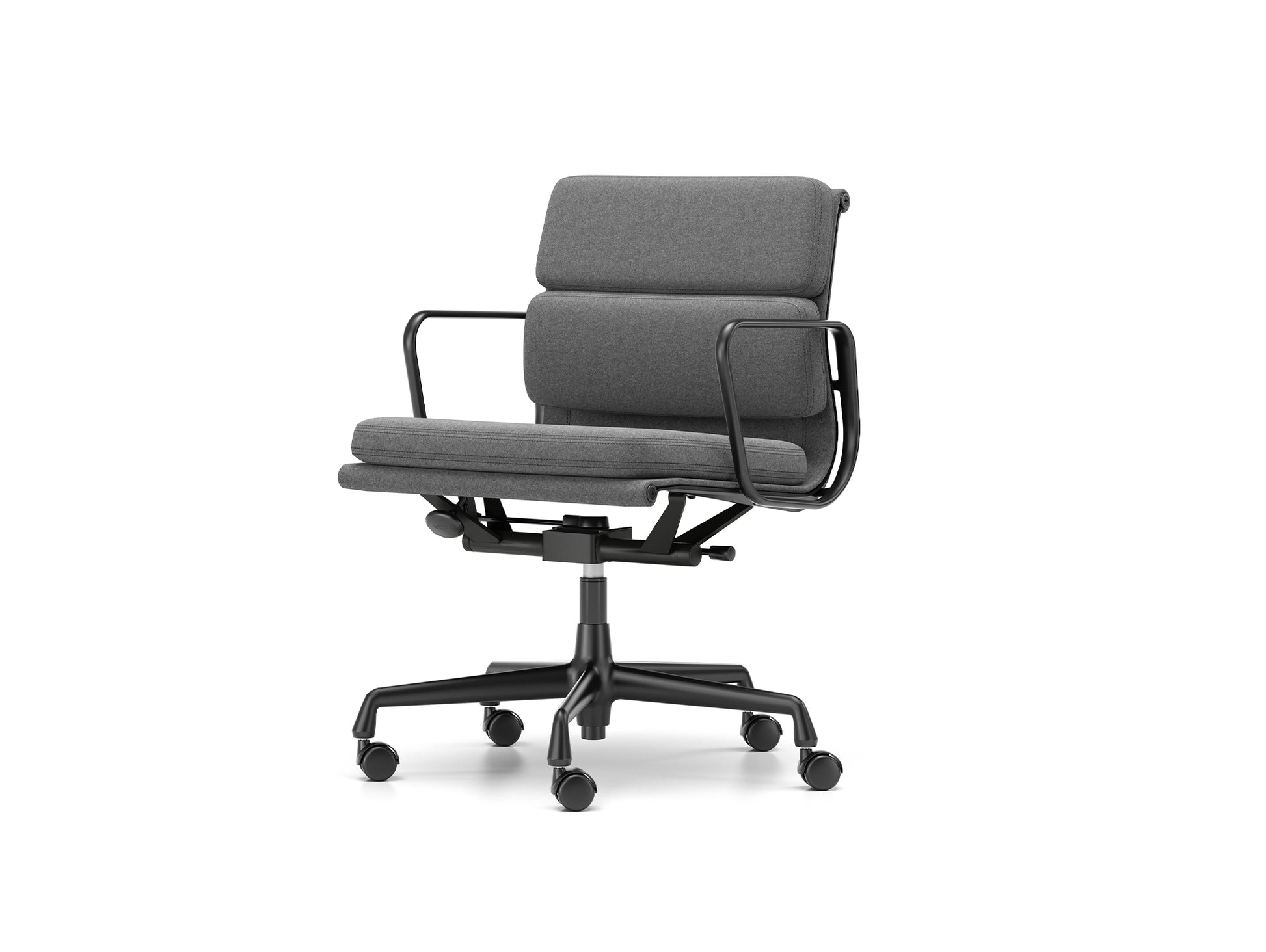 Soft Pad Work Chair EA 217 by Vitra - Black Aluminium / Cosy 2 Classic Grey