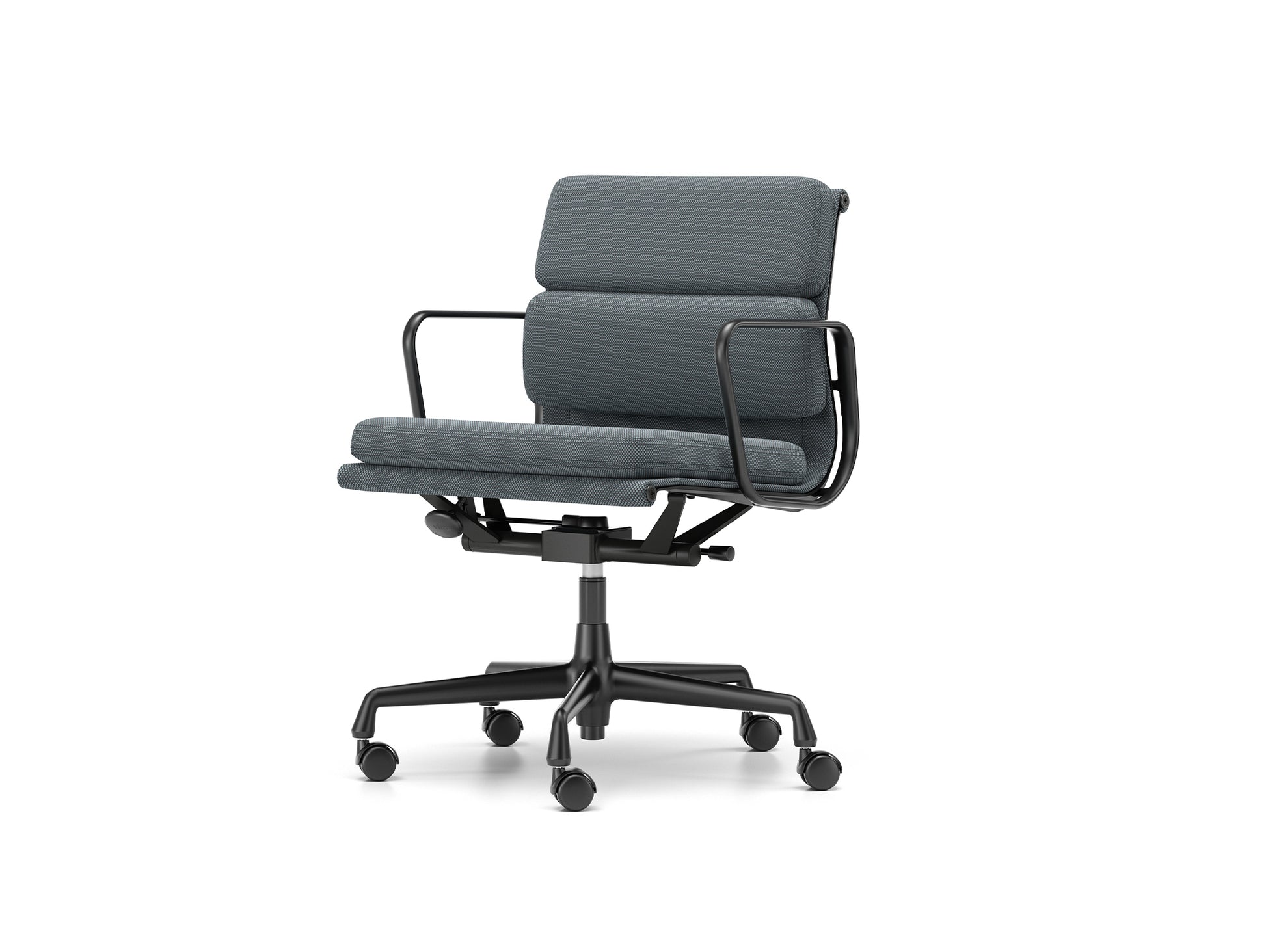Soft Pad Work Chair EA 217 by Vitra - Black Aluminium / Laser RE Ice Blue Moor Brown