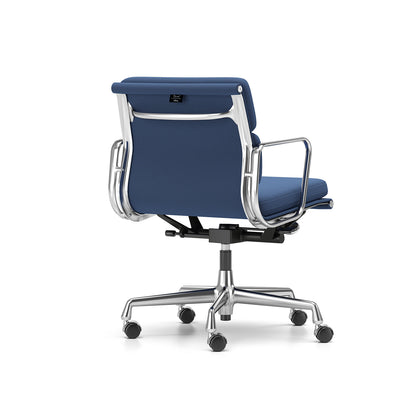 Soft Pad Work Chair EA 217 by Vitra - Chromed Aluminium / Laser RE Blue Moor Brown