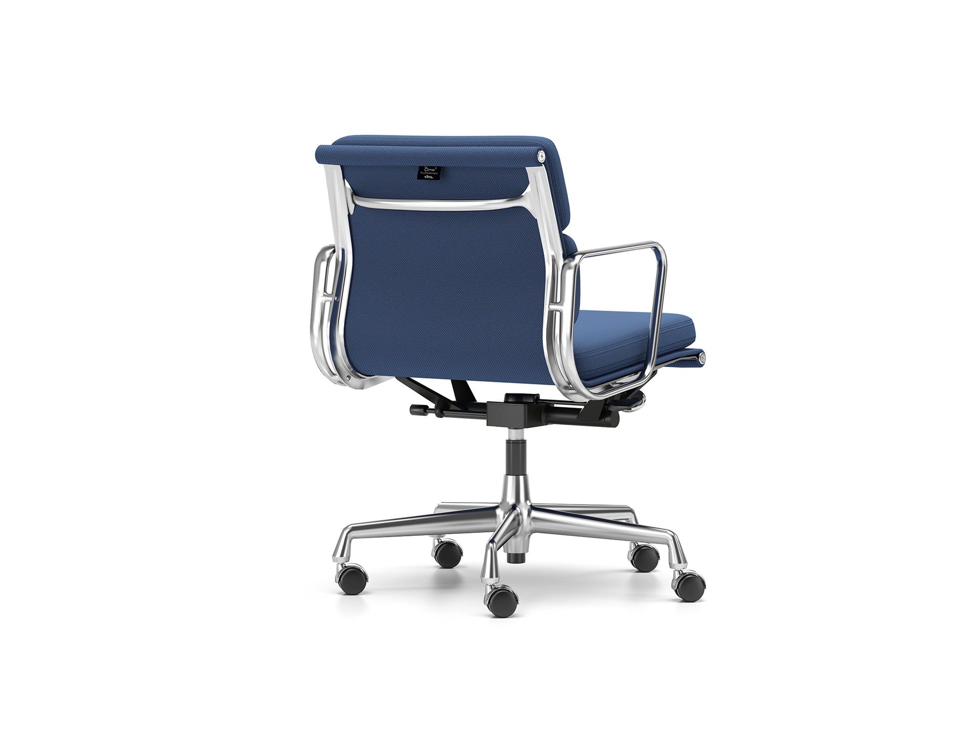 Soft Pad Work Chair EA 217 by Vitra - Chromed Aluminium / Laser RE Blue Moor Brown