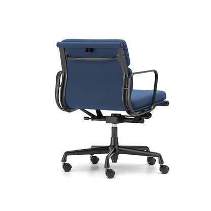 Soft Pad Work Chair EA 217 by Vitra - Black Aluminium / Laser RE Blue Moor Brown