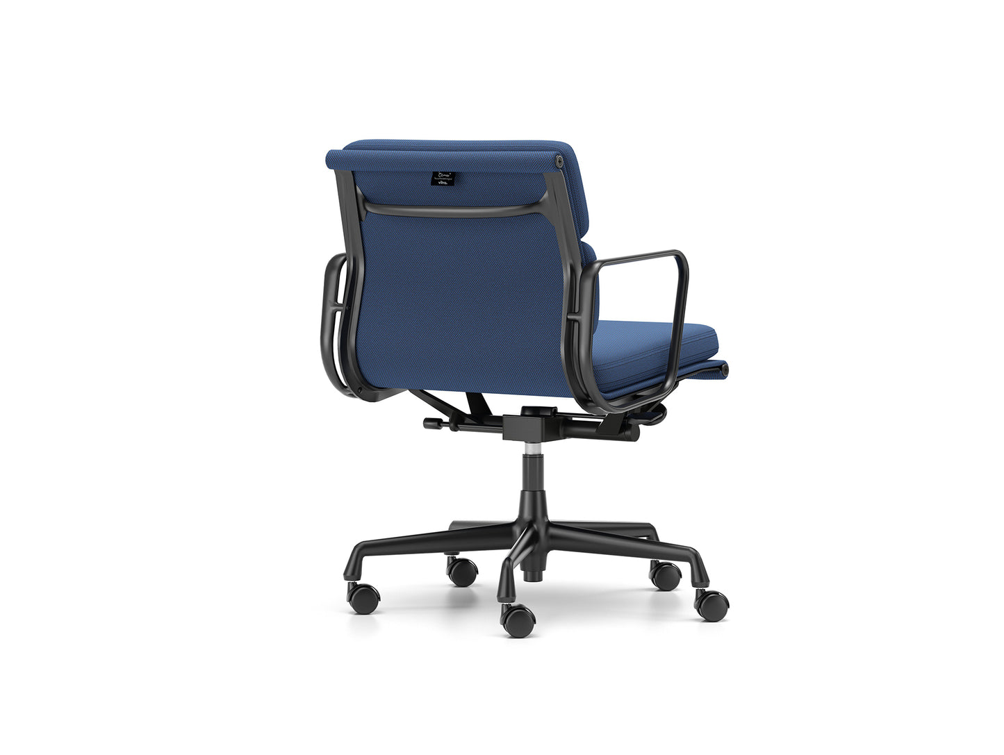 Soft Pad Work Chair EA 217 by Vitra - Black Aluminium / Laser RE Blue Moor Brown