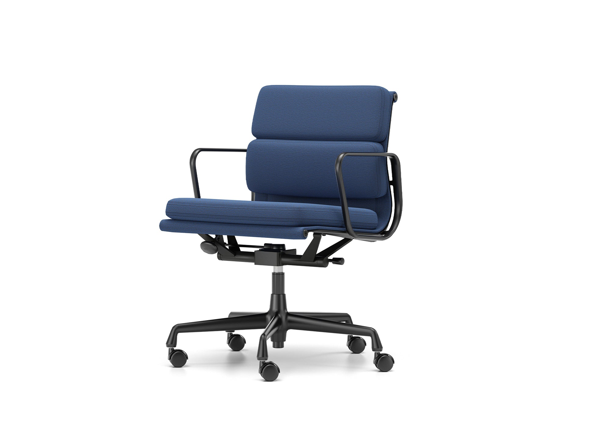 Soft Pad Work Chair EA 217 by Vitra - Black Aluminium / Laser RE Blue Moor Brown