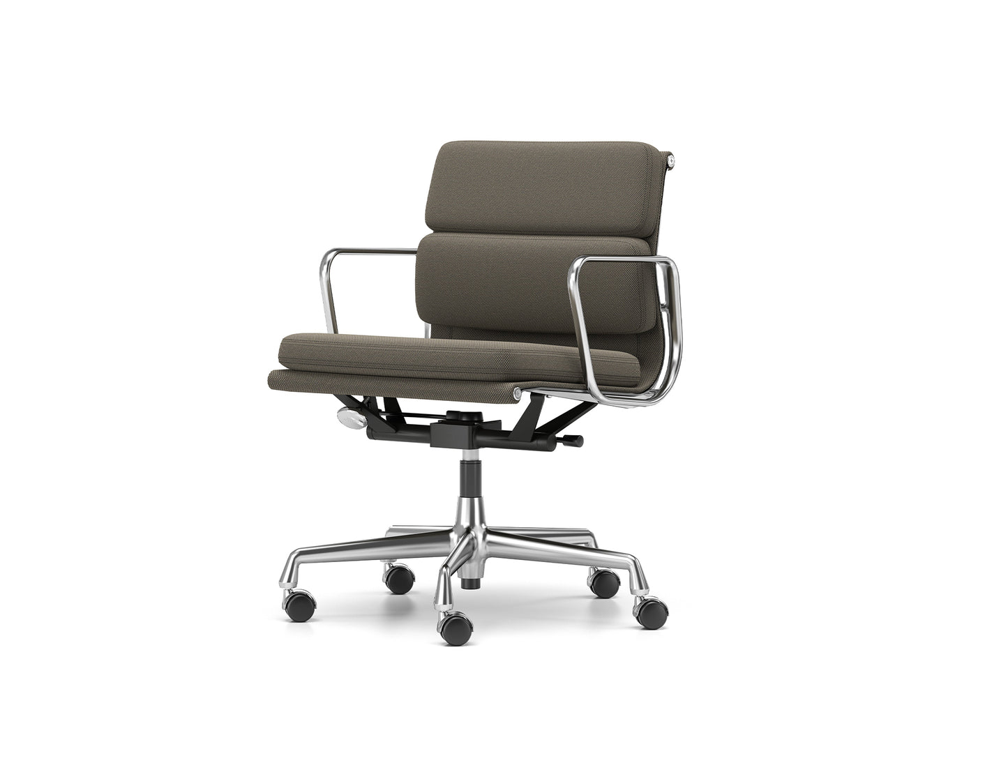 Soft Pad Work Chair EA 217 by Vitra - Chromed Aluminium / Laser RE Warm Grey Moor Brown