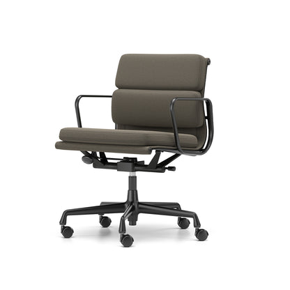 Soft Pad Work Chair EA 217 by Vitra - Black Aluminium / Laser RE Warm Grey Moor Brown