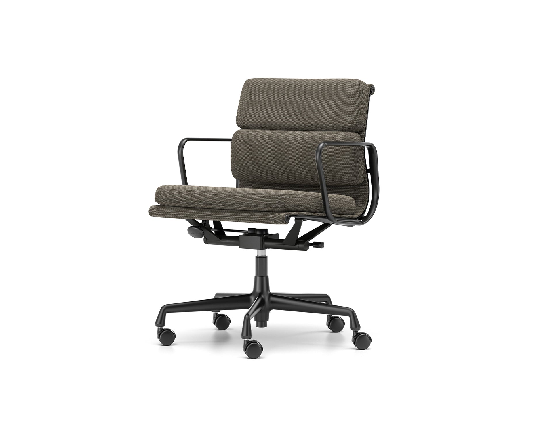 Soft Pad Work Chair EA 217 by Vitra - Black Aluminium / Laser RE Warm Grey Moor Brown