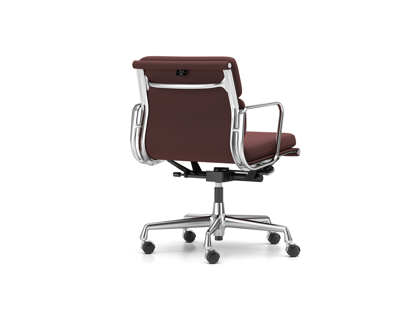 Soft Pad Work Chair EA 217 by Vitra - Chromed Aluminium / Laser RE Dark Red Black