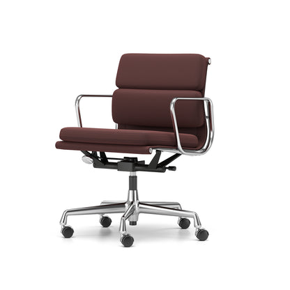 Soft Pad Work Chair EA 217 by Vitra - Chromed Aluminium / Laser RE Dark Red Black