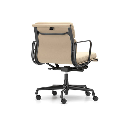 Soft Pad Work Chair EA 217 by Vitra - Black Aluminium / Laser RE Papyrus Cream