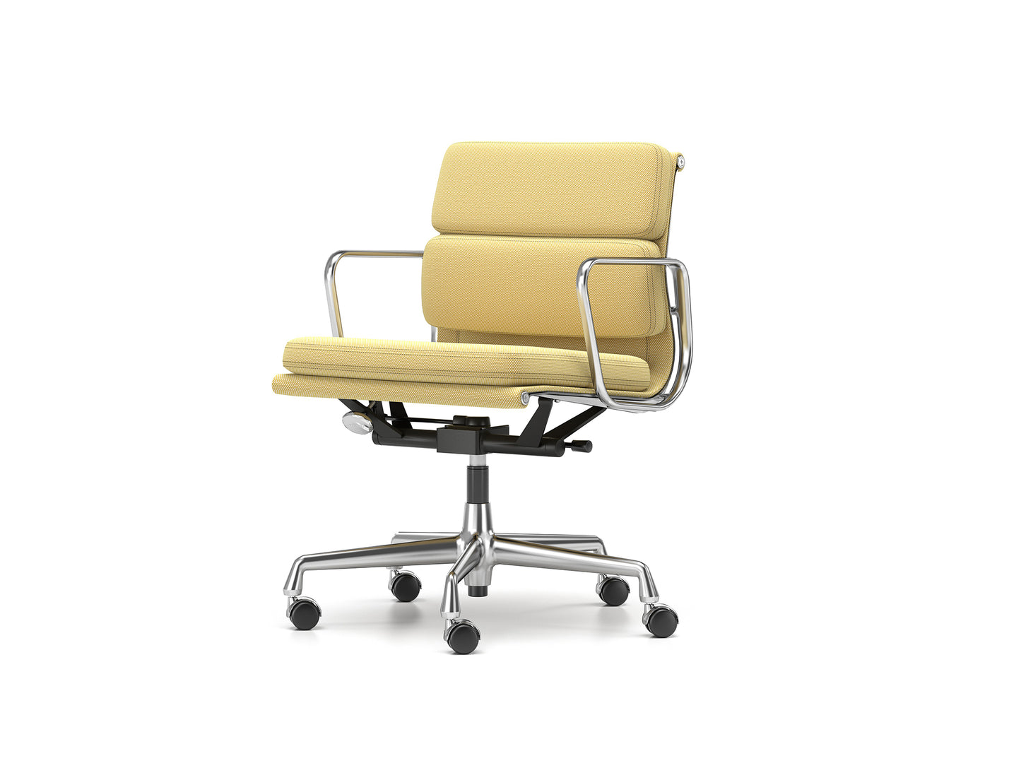 Soft Pad Work Chair EA 217 by Vitra - Chromed Aluminium / Laser RE Cream Mustard