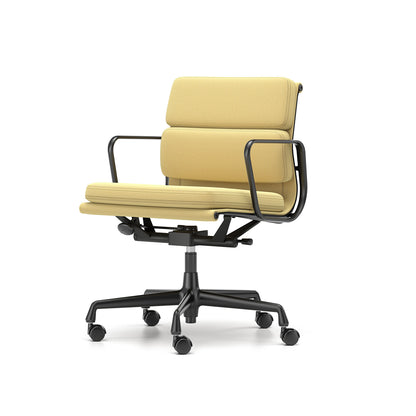 Soft Pad Work Chair EA 217 by Vitra - Black Aluminium / Laser RE Cream Mustard