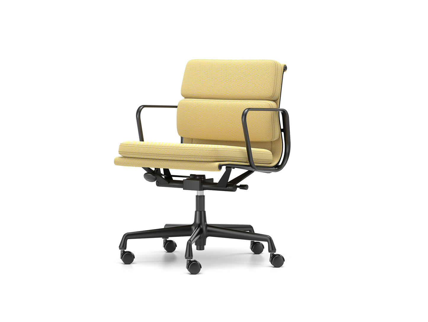 Soft Pad Work Chair EA 217 by Vitra - Black Aluminium / Laser RE Cream Mustard